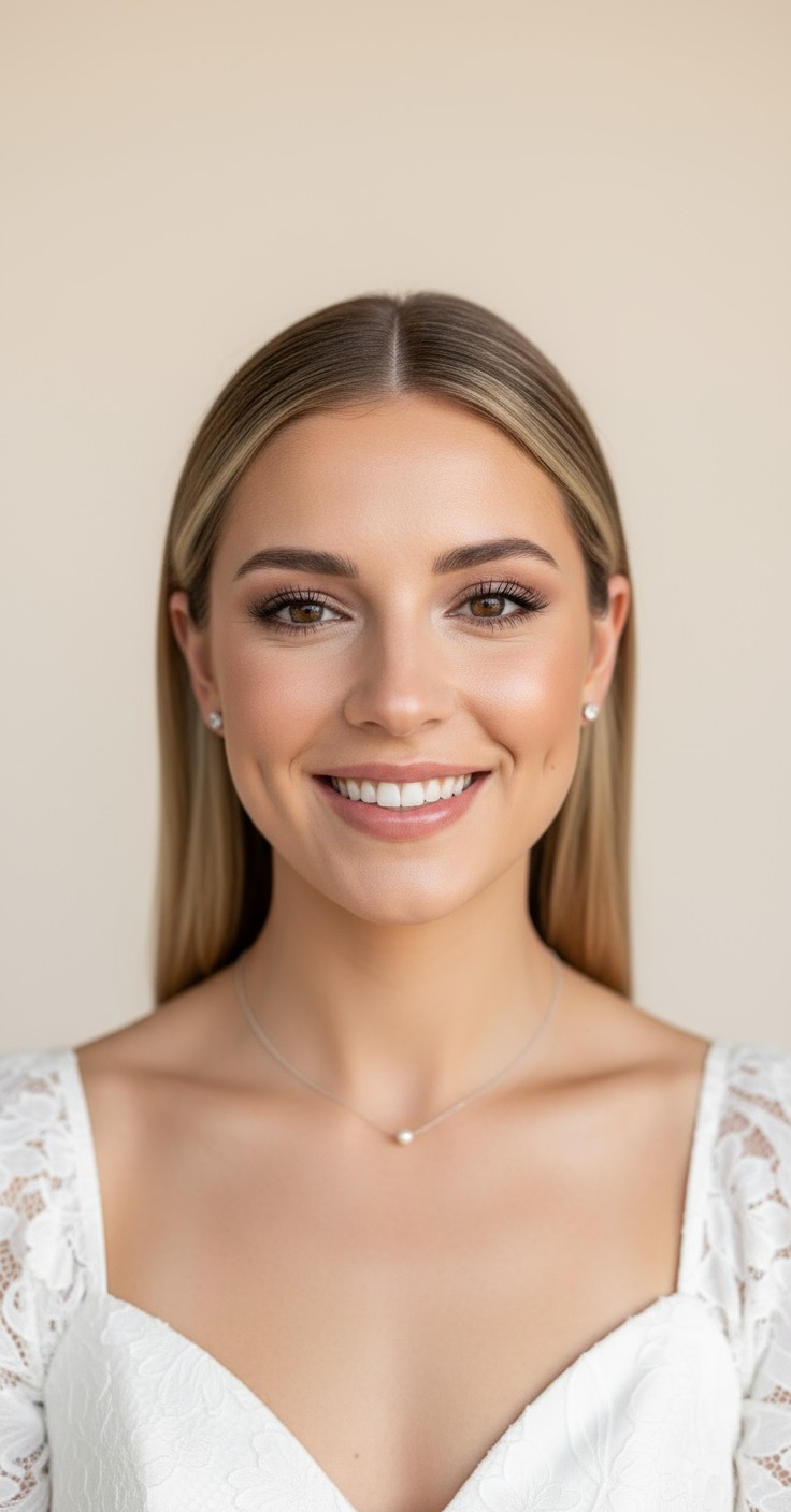 After Sleek Wedding Hair Down